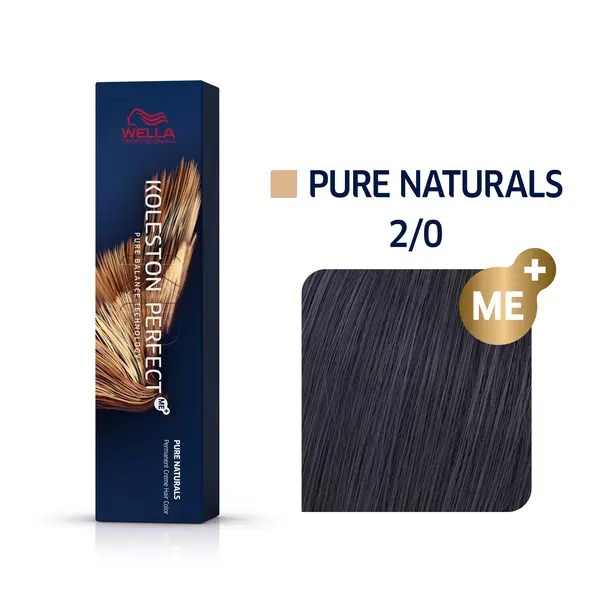 Wella Professionals 2/0 Черный натуральный, стойкая краска для волос Koleston Perfect Me+, 60 мл