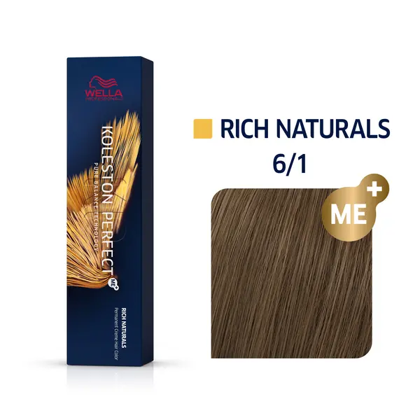 Wella Professionals 6/1 Древесный дым, стойкая краска для волос Koleston Perfect Me+, 60 мл