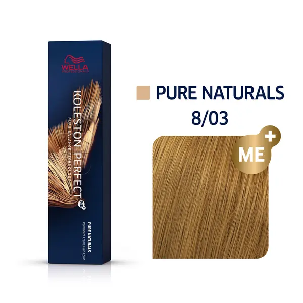 Купить 8/03 Янтарь, cтойкая краска для волос Koleston Perfect Me+, 60 мл Wella Professionals 8/03 Янтарь, cтойкая краска для волос Koleston Perfect Me+, 60 мл