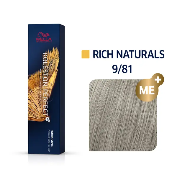 Wella Professionals 9/81 Сливочный камео, стойкая краска для волос Koleston Perfect Me+, 60 мл