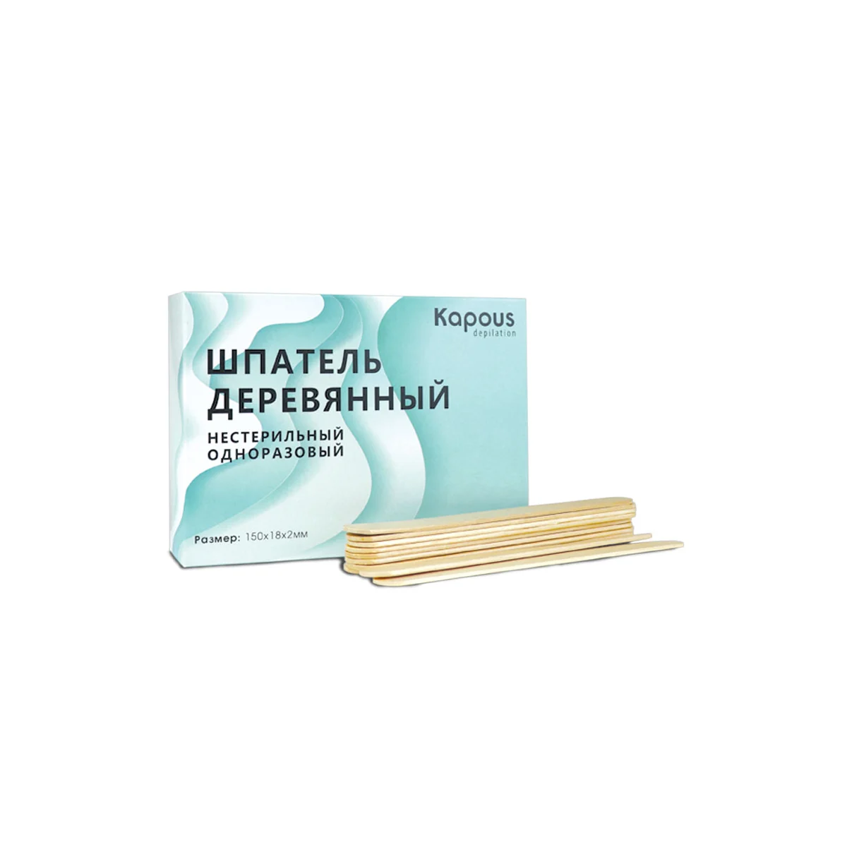 Kapous Professional Шпатель деревянный узкий, 114*10*2 мм, 100 шт./уп.