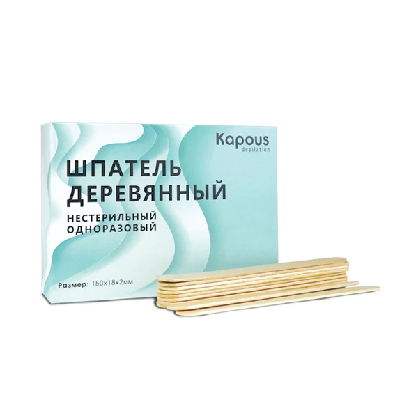 Kapous Professional Шпатель деревянный узкий, 114*10*2 мм, 100 шт./уп.