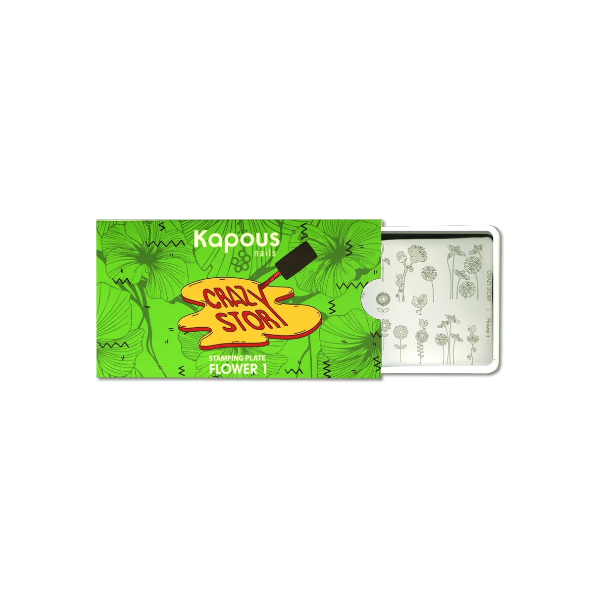 Kapous Professional Flower 1, пластина для стемпинга «Crazy story»