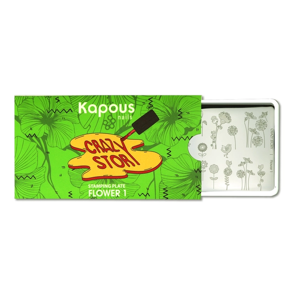 Купить Flower 1, пластина для стемпинга «Crazy story» Kapous Professional Flower 1, пластина для стемпинга «Crazy story»