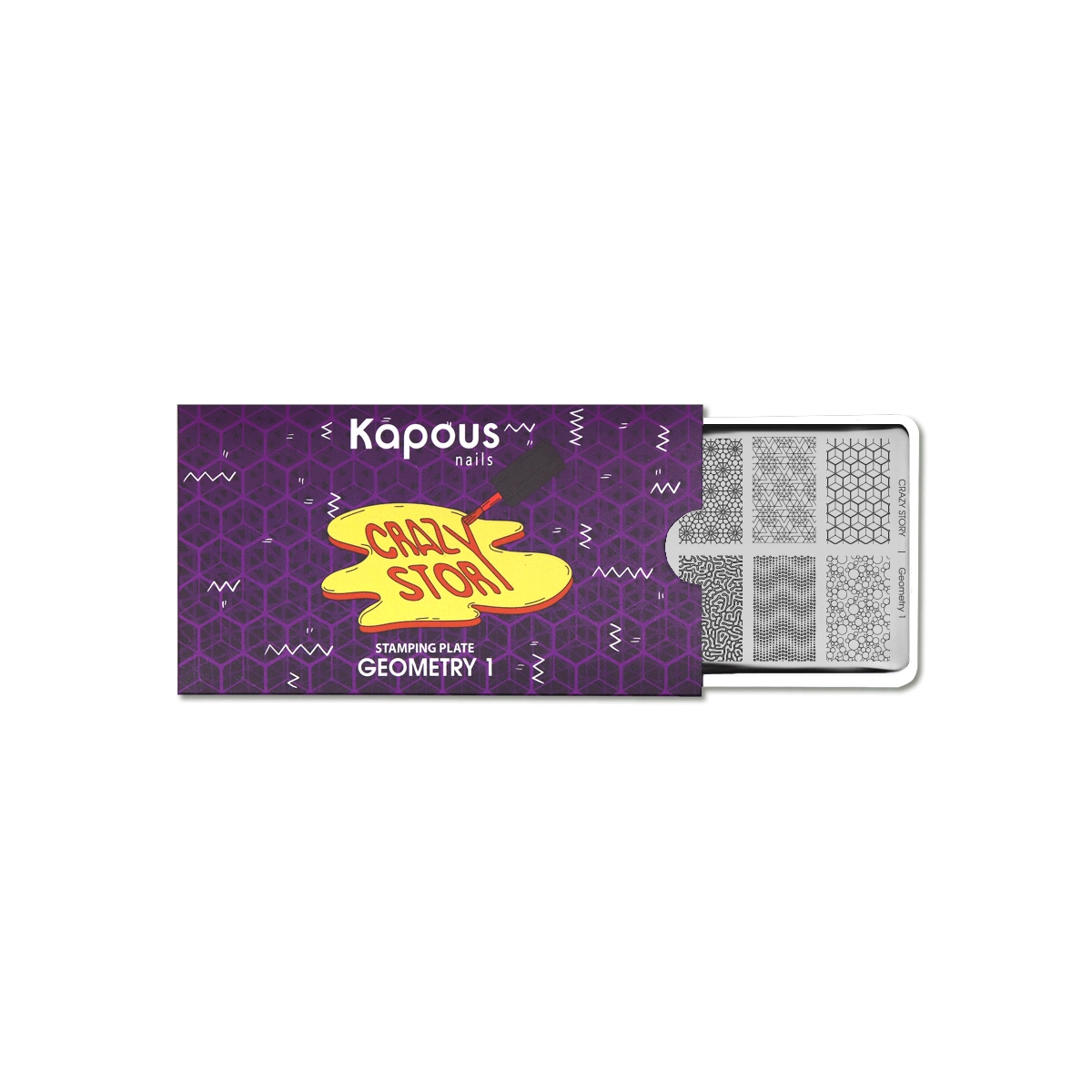 Kapous Professional Geometry 1, пластина для стемпинга «Crazy story»