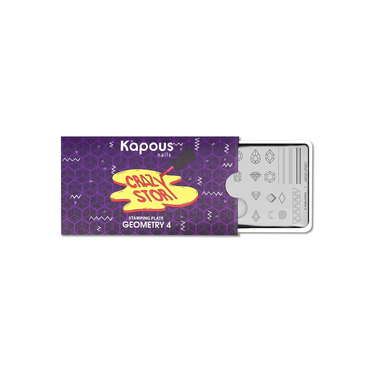 Kapous Professional Geometry 4, пластина для стемпинга «Crazy story»