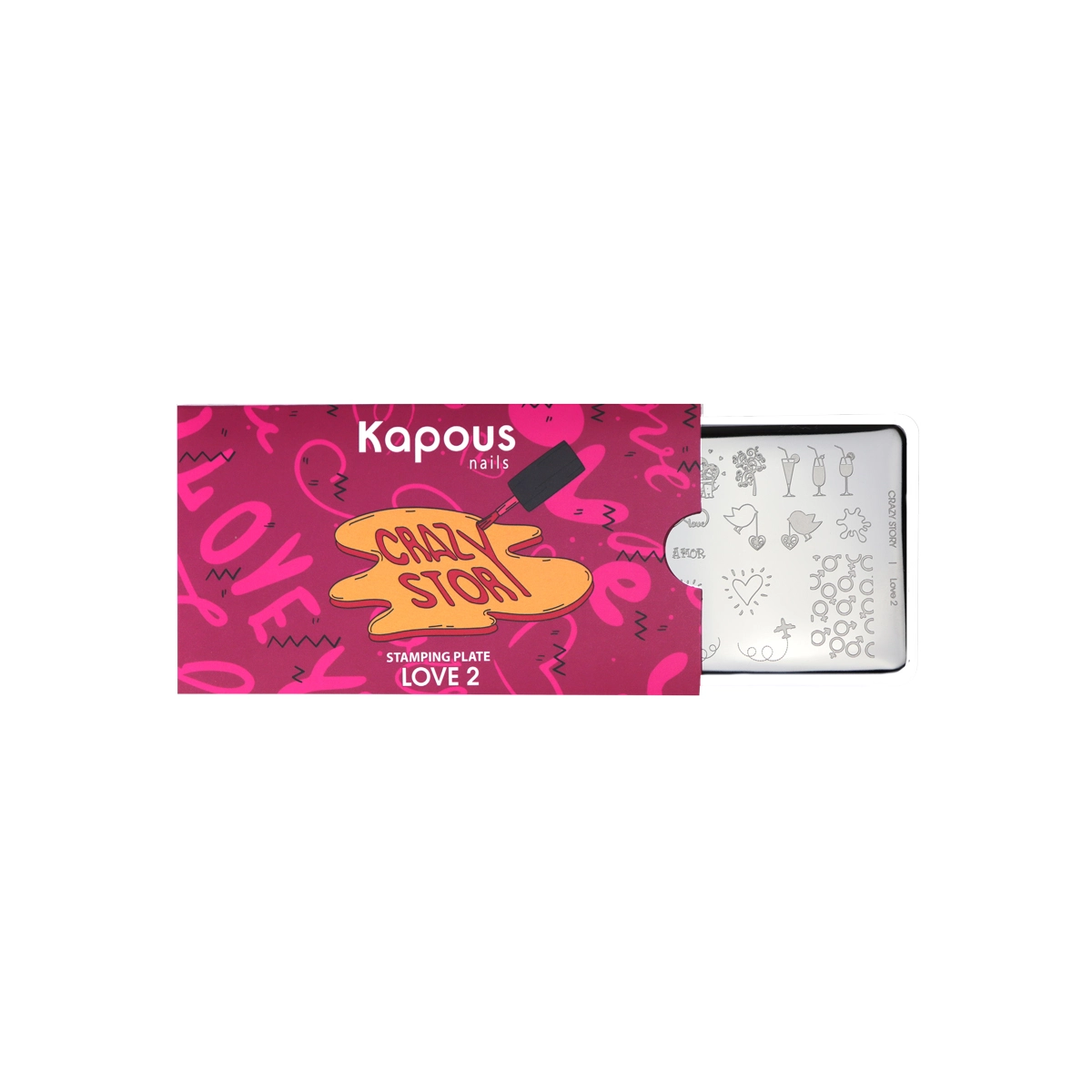 Kapous Professional Love 1, пластина для стемпинга «Crazy story»