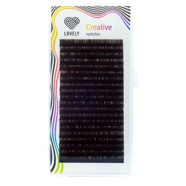 Lovely D 0,10, 8-15 MIX Ресницы Силикон Темный шоколад, 20л Lovely