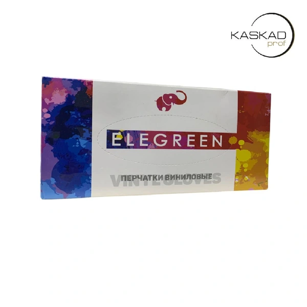 EleGreen Перчатки виниловые L, 100 шт/уп. EleGreen