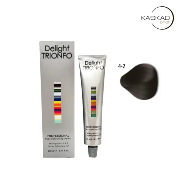Constant Delight 4-2 средний коричневый пепельный, стойкая крем-краска для волос Delight Trionfo, 60 мл