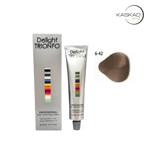 Constant Delight 6-42 темный русый бежевый пепельный, стойкая крем-краска для волос Delight Trionfo, 60 мл