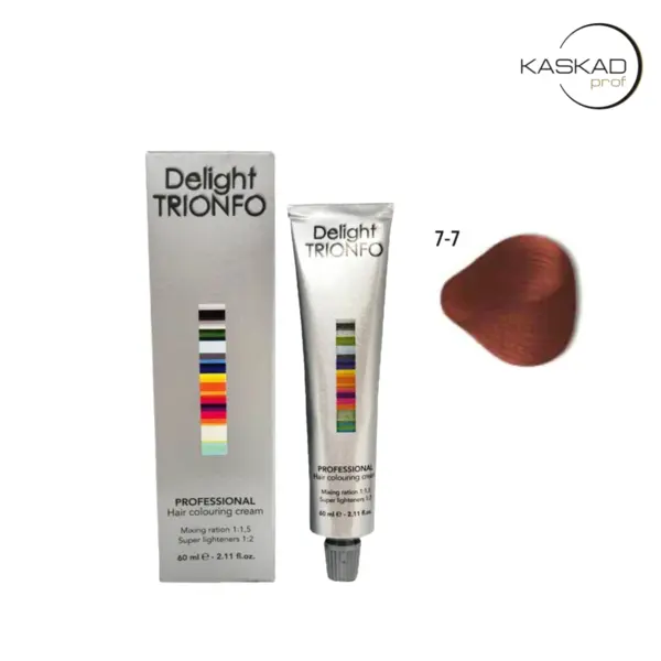 Купить 7-7 средний русый медный, стойкая крем-краска для волос Delight Trionfo, 60 мл Constant Delight 7-7 средний русый медный, стойкая крем-краска для волос Delight Trionfo, 60 мл