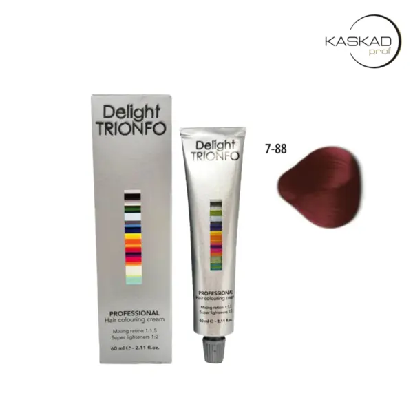 Constant Delight 7-88 средний русый интенсивный красный, стойкая крем-краска для волос Delight Trionfo, 60 мл