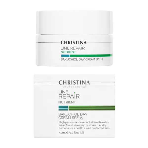 Купить Дневной крем с бакучиолом SPF 15 Line Repair-Nutrient-Bakuchiol Day Cream SPF 15, 50 мл CHRISTINA Дневной крем с бакучиолом SPF 15 Line Repair-Nutrient-Bakuchiol Day Cream SPF 15, 50 мл