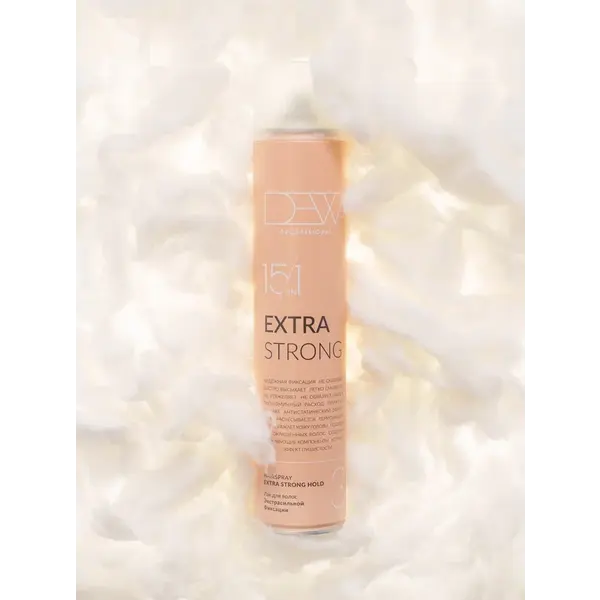 Купить Лак для волос экстрасильной фиксации Extra Strong 15 в 1, 500 мл Dew Professional Лак для волос экстрасильной фиксации Extra Strong 15 в 1, 500 мл
