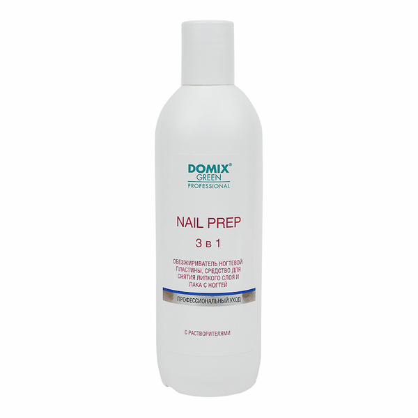 Domix Green Professional Обезжириватель ногтевой пластины, средство для снятия липкого слоя и лака Nail prep 3 в 1, 500 мл