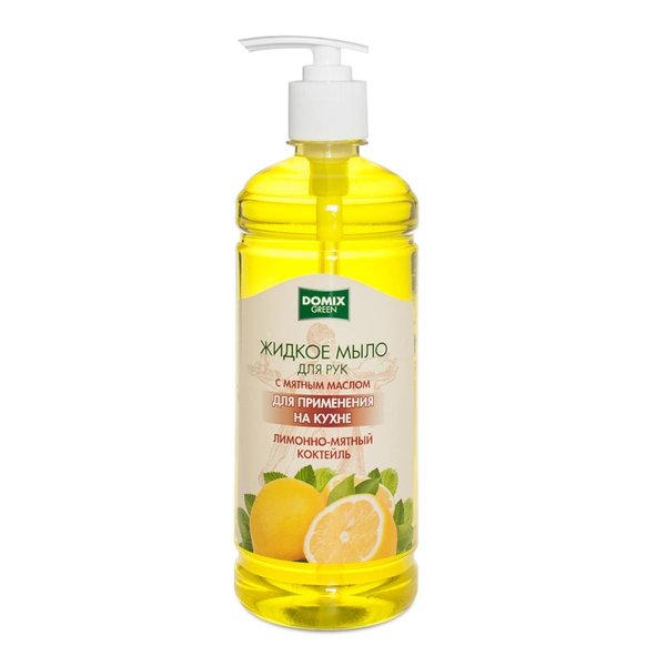 Domix Green Мыло жидкое для рук «Лимонно-мятный коктейль» для применения на кухне, 700 мл