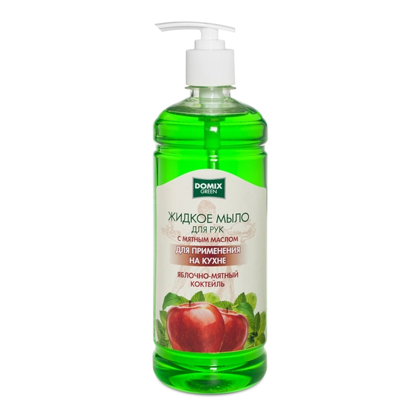 Domix Green Мыло жидкое для рук «Яблочно-мятный коктейль» для применения на кухне, 700 мл