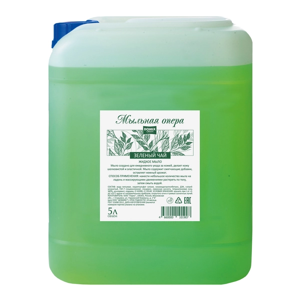Domix Green Жидкое мыло «Зеленый чай» канистра, 5 л DOMIX GREEN