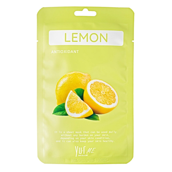 Купить Тканевая маска для лица с экстрактом лимона Yu.R Me Lemon Sheet Mask, 25 г YU-R ME Тканевая маска для лица с экстрактом лимона Yu.R Me Lemon Sheet Mask, 25 г