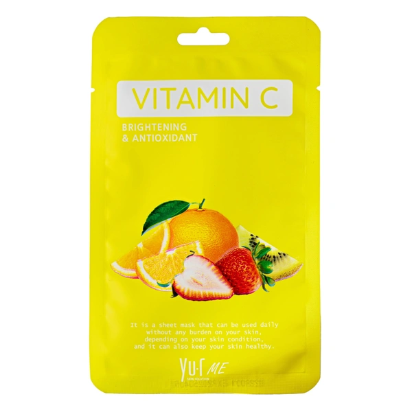Купить Тканевая маска для лица с витамином С Yu.R Me Vitamin C Sheet Mask, 25 г YU-R ME Тканевая маска для лица с витамином С Yu.R Me Vitamin C Sheet Mask, 25 г
