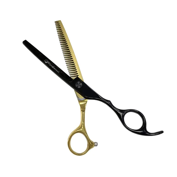 Купить Ножницы филировочные CDBGF-600/30, Золото с черным GERA Professional Gera Professional Ножницы филировочные CDBGF-600/30, Золото с черным GERA Professional