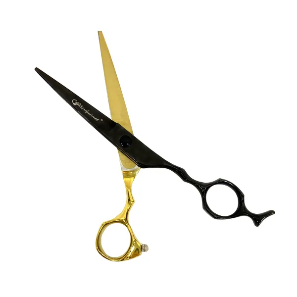 Gera Professional Ножницы прямые BOBG-575, Золото с черным GERA Professional