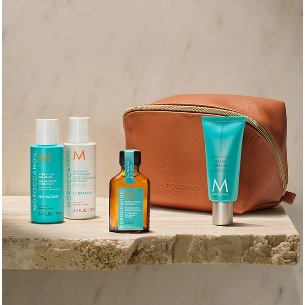 Moroccanoil Дорожный набор Moroccanoil 2024 Увлажнение (шампунь/кондиционер 70 мл+масло 25 мл+крем д/рук 40 мл)