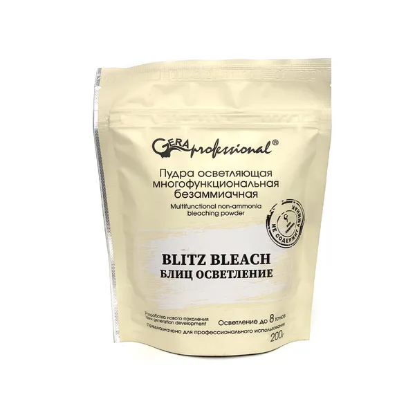 Купить Пудра осветляющая многофункциональная безаммиачная Blitz Bleach, 200 г GERA Gera Professional Пудра осветляющая многофункциональная безаммиачная Blitz Bleach, 200 г GERA