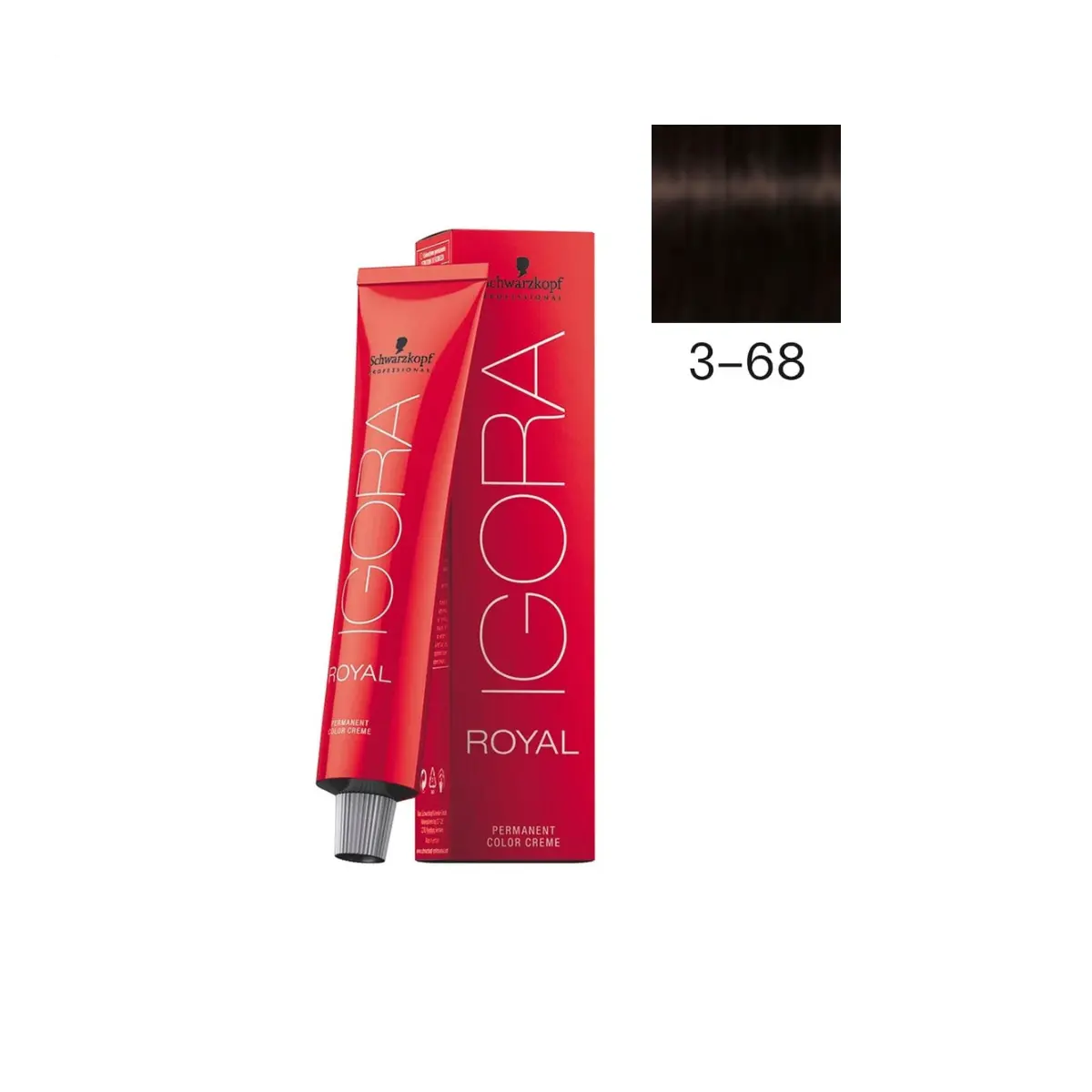 Schwarzkopf Professional 3-68 Темный коричневый шоколадный красный краска для волос Igora Royal, 60 мл