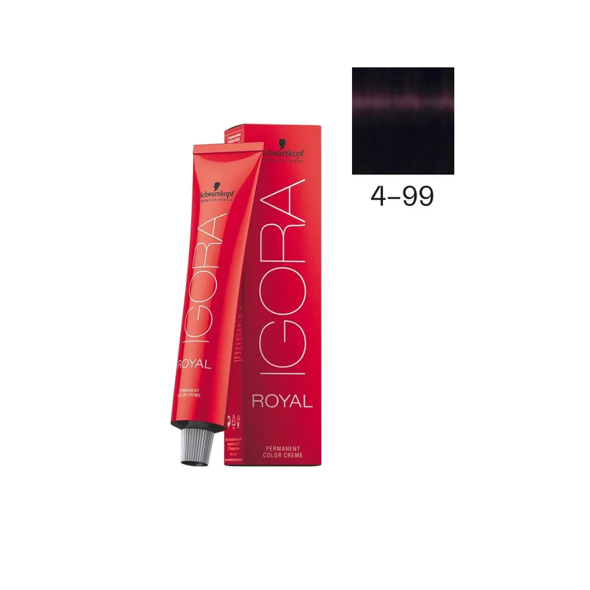 Schwarzkopf Professional 4-99 Средний коричневый фиолетовый экстра, краска для волос Igora Royal, 60 мл