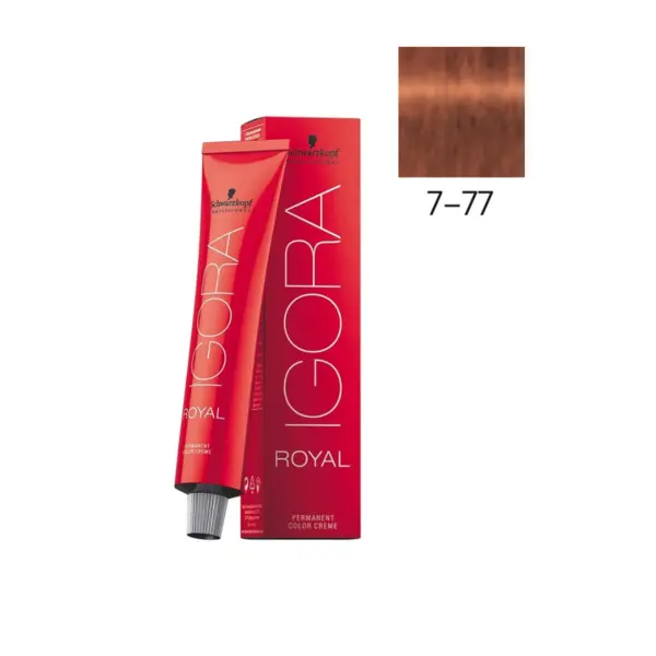 Купить 7-77 Средний русый медный экстра, краска для волос Igora Royal, 60 мл Schwarzkopf Professional 7-77 Средний русый медный экстра, краска для волос Igora Royal, 60 мл