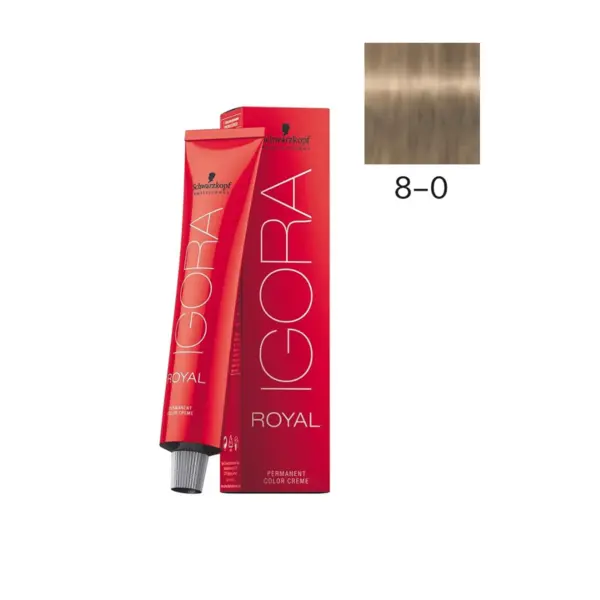 Schwarzkopf Professional 8-0 Светлый русый натуральный, краска для волос Igora Royal, 60 мл