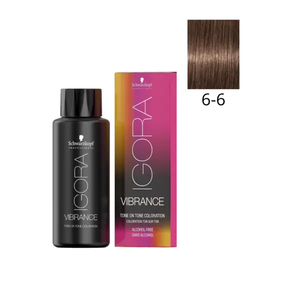 Schwarzkopf Professional 6-6 Темный русый шоколадный, безаммиачный краситель тон-в-тон Igora Vibrance, 60 мл