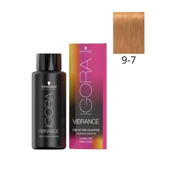Schwarzkopf Professional 9-7 Блондин медный, безаммиачный краситель тон в тон Igora Vibrance, 60 мл