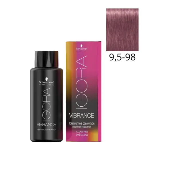 Schwarzkopf Professional 9,5-98 Светлый блондин пастельный фиолетово-красный, безаммиачный краситель Igora Vibrance, 60 мл