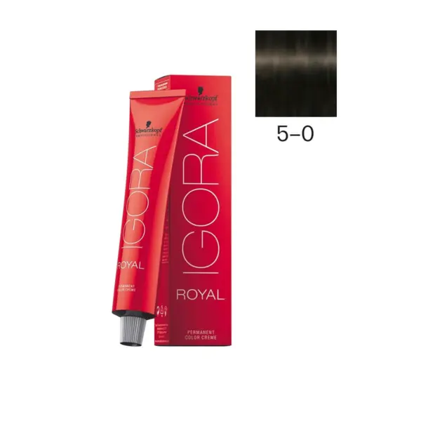 Schwarzkopf Professional 5-0 Светлый коричневый натуральный, краска для волос Igora Royal, 60 мл