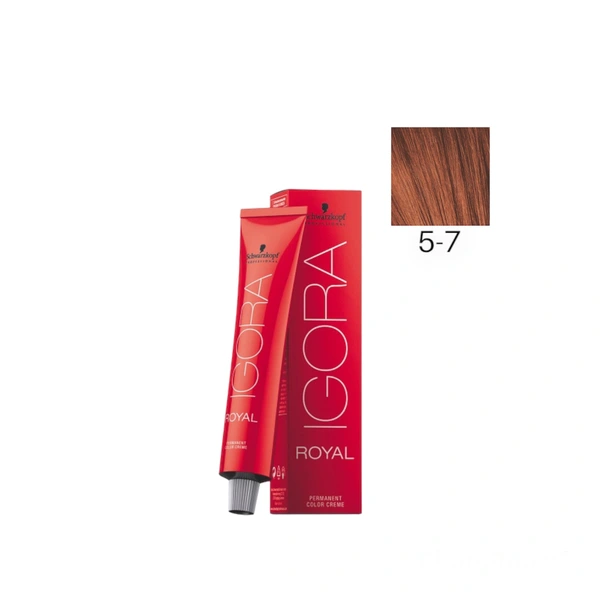 Купить 5-7 Светлый коричневый медный, краска для волос Igora Royal, 60 мл Schwarzkopf Professional 5-7 Светлый коричневый медный, краска для волос Igora Royal, 60 мл