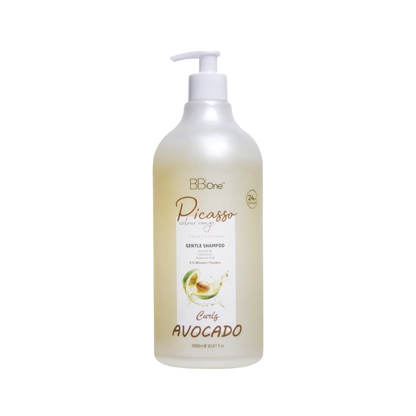 PICASSO Шампунь для кудрявых волос Picasso Avocado Curls Gentle Shampoo, 1000 мл