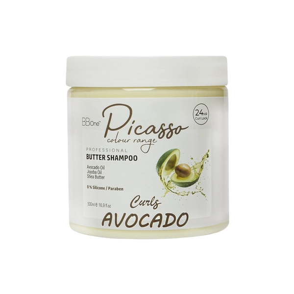 PICASSO Шампунь-баттер для кудрявых волос Picasso Avocado Curls Butter Shampoo, 500 мл