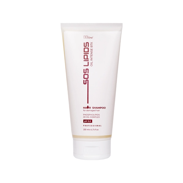 Купить Шампунь бессульфатный SOS Intense BTX Lipids Oil Shampoo, 200 мл BB One Шампунь бессульфатный SOS Intense BTX Lipids Oil Shampoo, 200 мл
