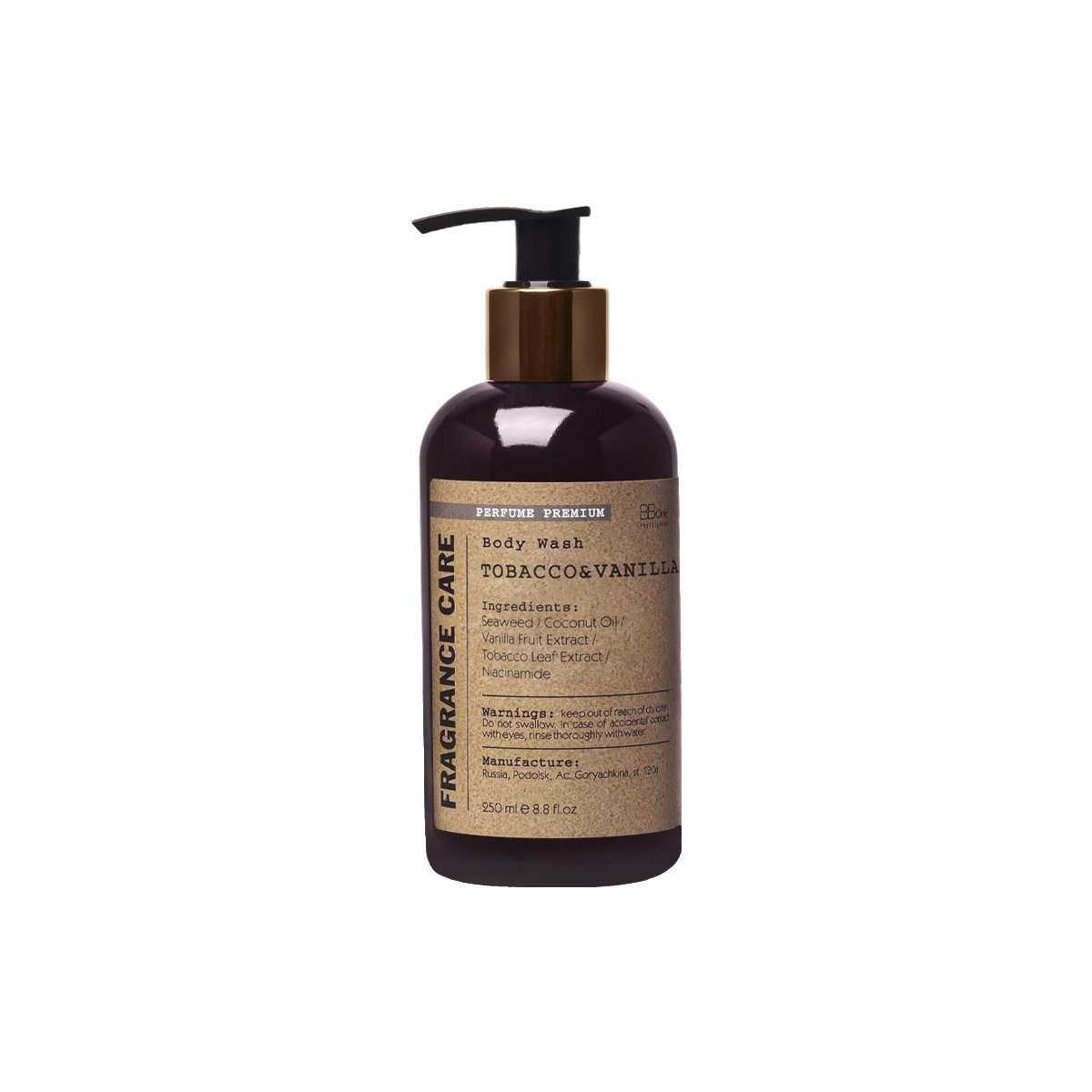 BB One Парфюмированный гель для душа Body Wash Fragrance Tobacco&Vanilla, 250 мл