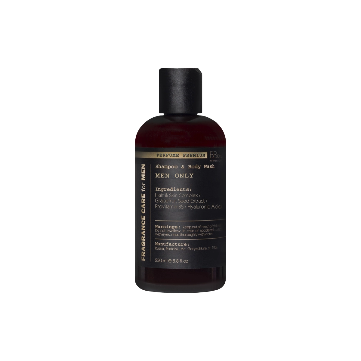 BB One Парфюмированный шампунь-гель для душа Fragrance Care for MEN Shampoo & Body Wash Men Only 250 мл