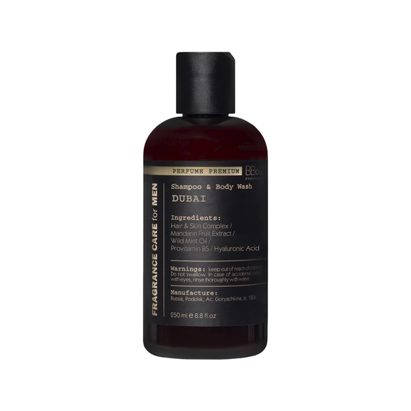 BB One Парфюмированный шампунь-гель для душа Fragrance Care for MEN Wash Dubai, 900 мл