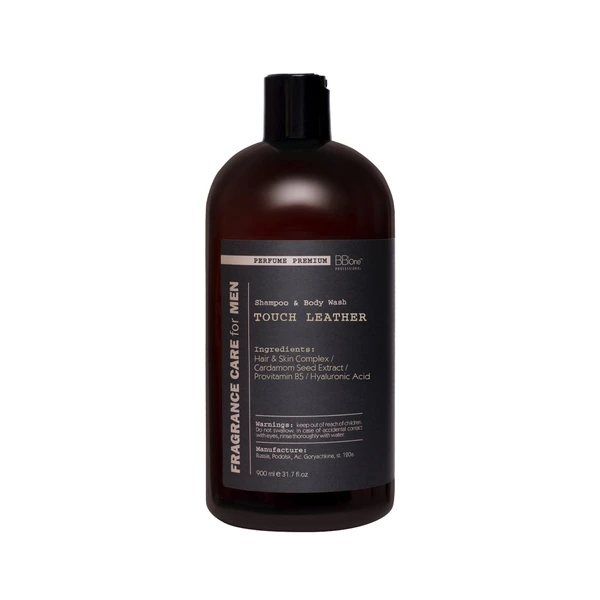 BB One Парфюмированный шампунь-гель для душа Fragrance Care for MEN Wash Touch Leather, 900 мл