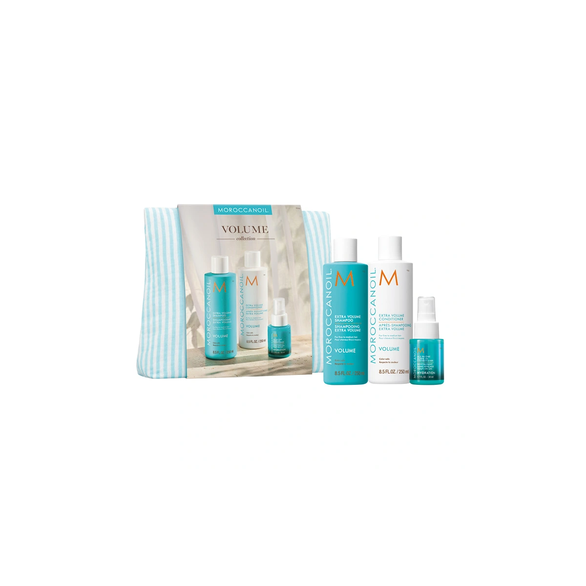 Moroccanoil Весенний набор в полос. косметичке Volume (шампунь 250 + кондиционер 250 + несм.кондиц 50 мл)