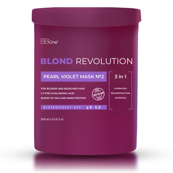 Купить Маска для волос PEARL VIOLET MASK №2 BLOND REVOLUTION, 1000 мл BB One Маска для волос PEARL VIOLET MASK №2 BLOND REVOLUTION, 1000 мл