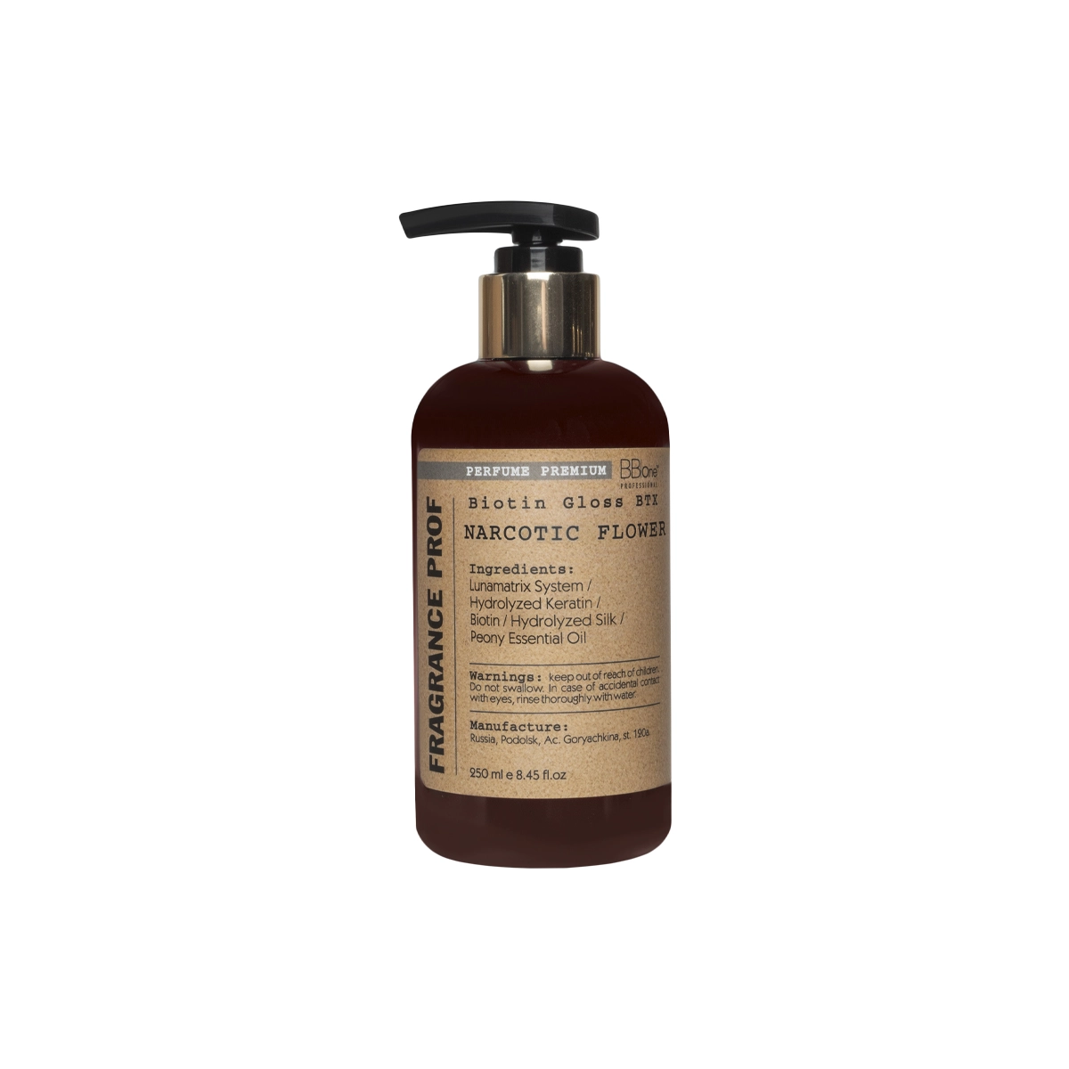 BB One Парфюмированная маска-реконструктор Fragrance Prof Biotin Gloss Btx NARCOTIC FLOWER, 250 мл