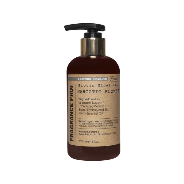 Купить Парфюмированная маска-реконструктор Fragrance Prof Biotin Gloss Btx NARCOTIC FLOWER, 250 мл BB One Парфюмированная маска-реконструктор Fragrance Prof Biotin Gloss Btx NARCOTIC FLOWER, 250 мл