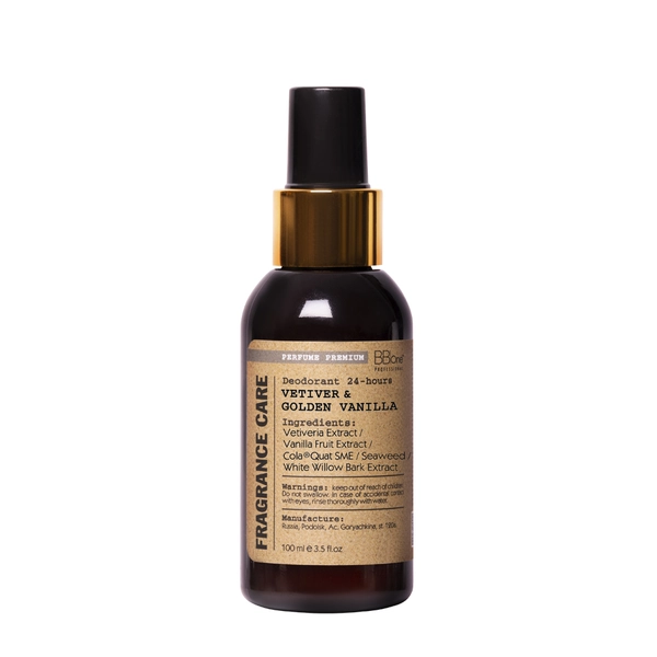 BB One Парфюмированный дезодорант Fragrance Care Deodorant 24 Hours Vetiver&Golden Vanilla, 100 мл